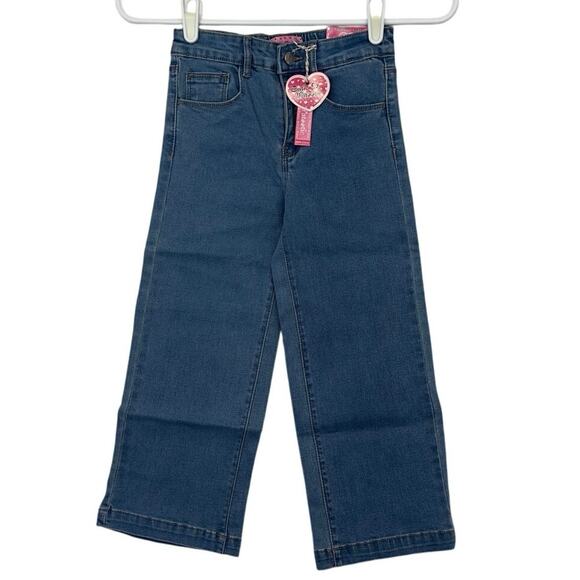 NWT Cutie Patootie Girls Basic Wash Wide Leg Denim Jeans Size 6 Adjustable Waist - Picture 1 of 9